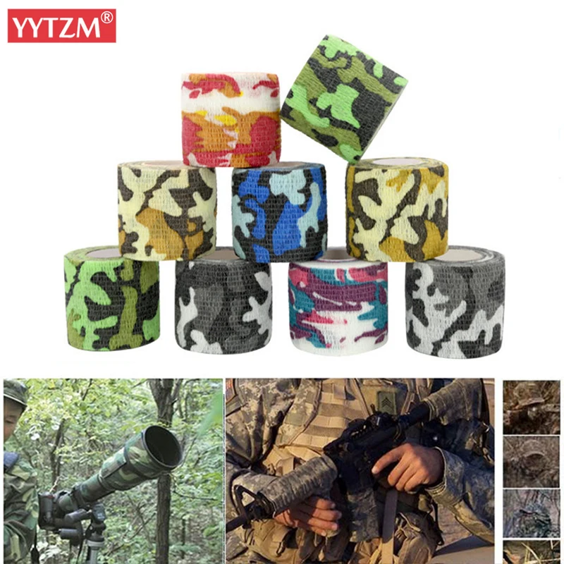 

Camouflage Self-Adhesive Bandage Flex Elastic Non-Woven Outdoor CS Mask Sports Ankle Bracers Protection Finger Camo Guise Tape