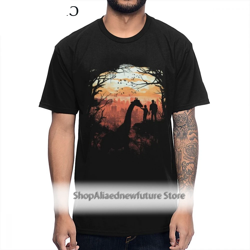 

Picture Custom Game The Last Of Us Joel Ellie Giraffe T Shirt For Men Pure 100% Cotton T Shirt Big Size Wholesale