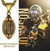 goldchic jewelry boys mens stainless steel soccer rugby necklace with chain 22%e2%80%9d2 extendersports fan gift