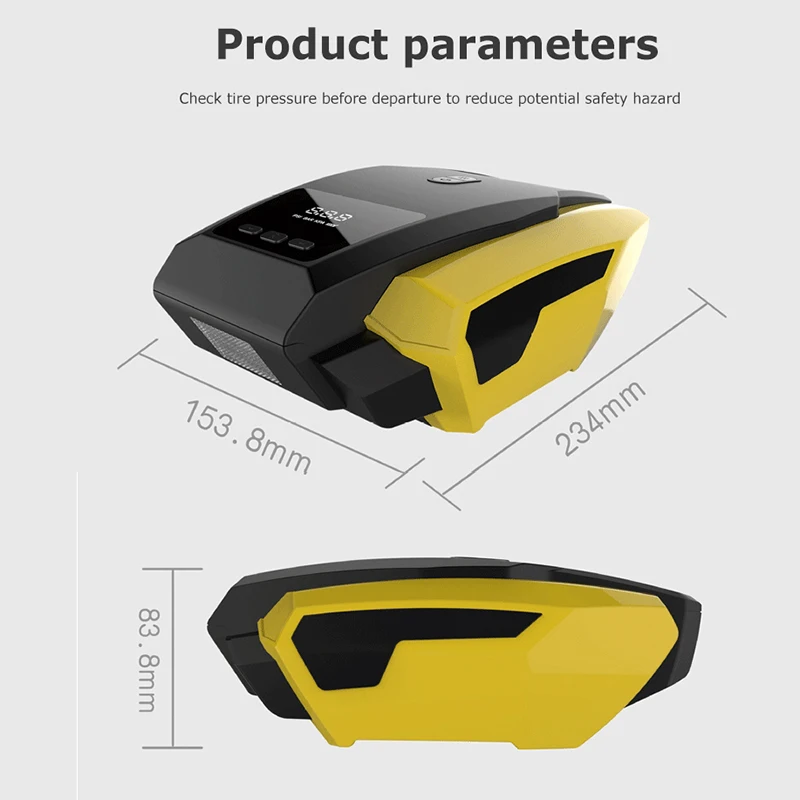 

12V Car LED Digital Display Air Compressor Portable Inflatable Pump Automobile Tire Fast Inflator Mini Electric Auto For Travel