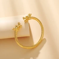 vintage nordic viking stainless steel bangle dragon head mouth open cuff bracelet gold bracelets punk jewelry accessories