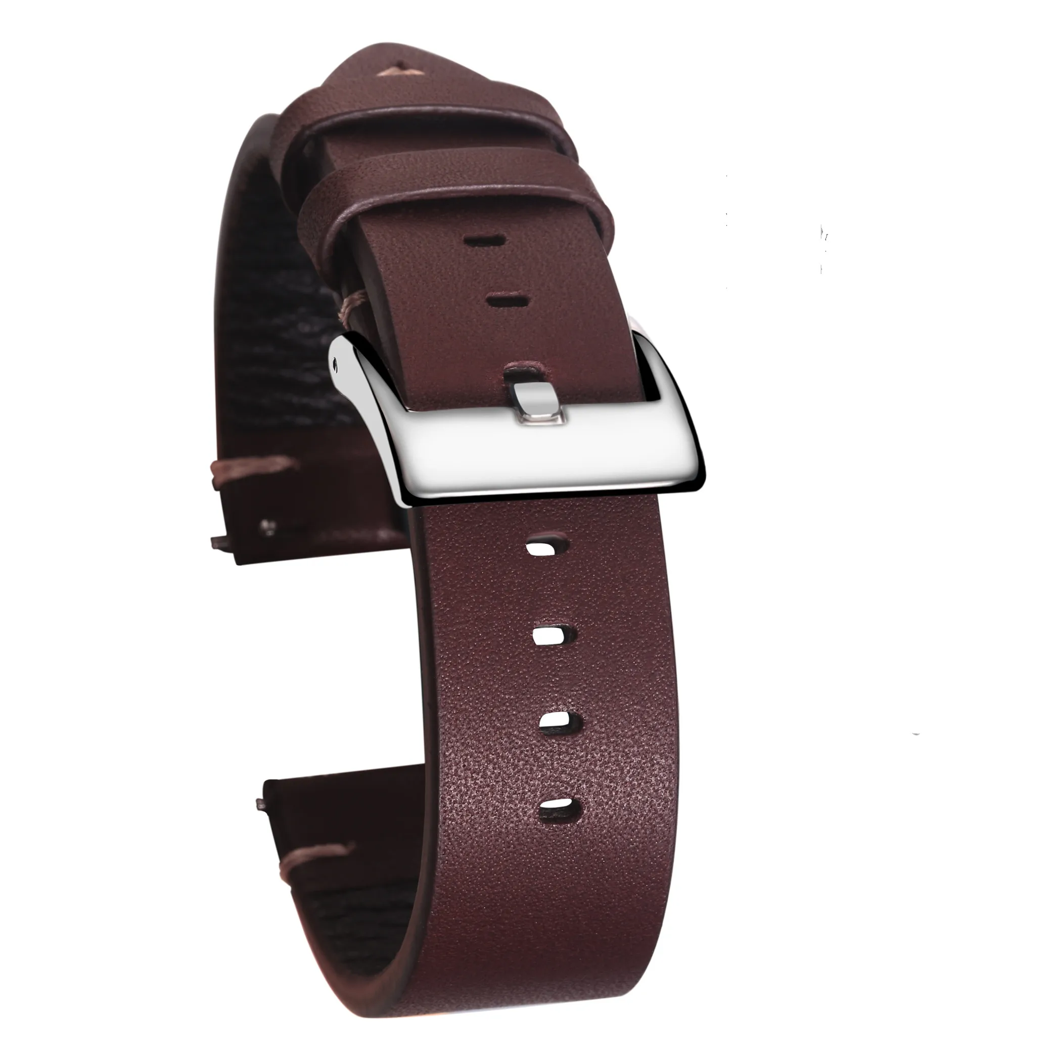 

Hemsut Quick Release Leather Watch Bands Calf Handmade Vintage Coffee Leather Watch Strap 18mm 20mm 22mm