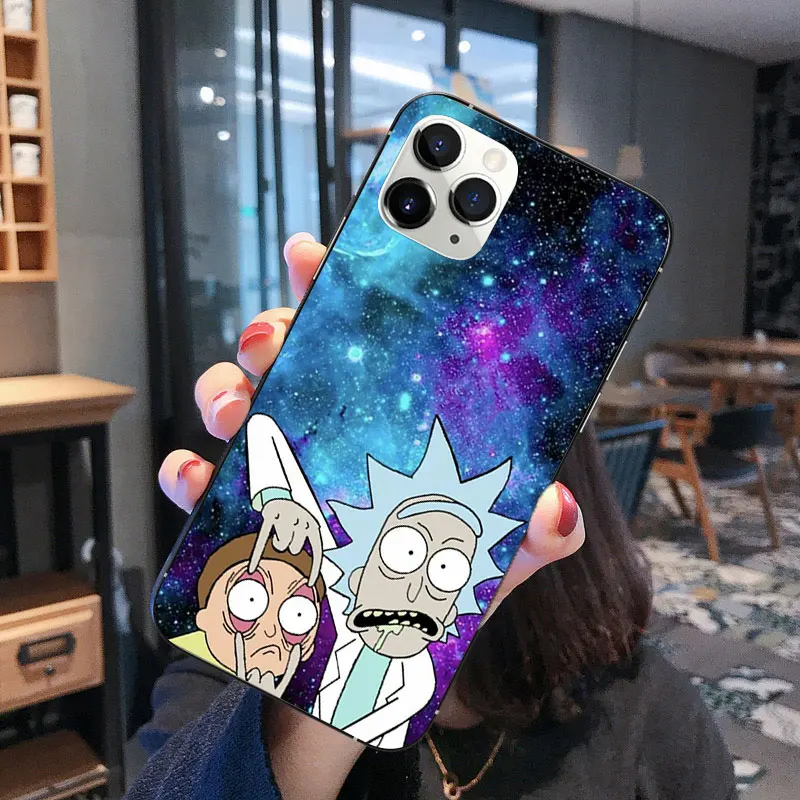 

Cool Cartoon Funny Anime Rick Morty Soft Phone Case Cover for iPhone 12 Pro Max 11 Pro Max SE 2020 X XR Xs Max 6s 7 8 Plus Cases