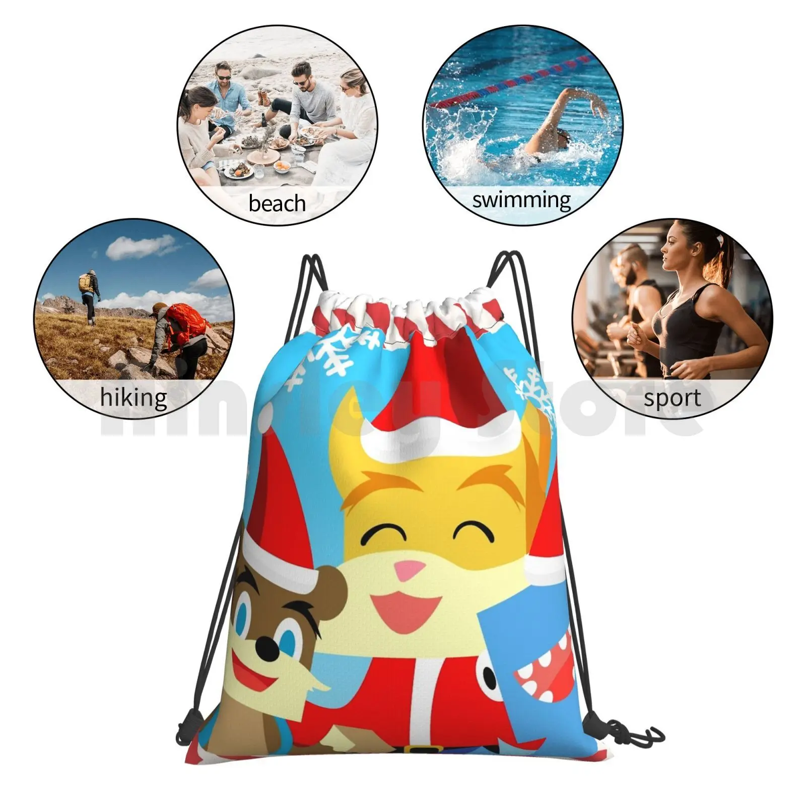 Youtuber Stampy Cat , Iballisticsquid , L For Lee X ( Christmas , Holiday , Winter Limited Edition ) Outdoor Hiking Backpack images - 6