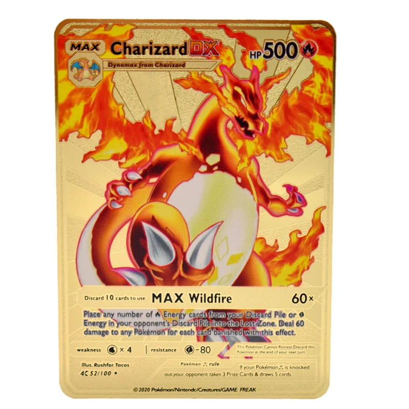 

Аниме Покемон Charizard Vmax, карточка Пикачу, металлическая карточная игра, коллекционная карточка, карточка покемона франкеза, игрушка в подаро...