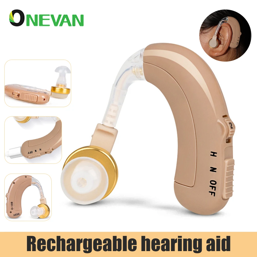 

Hearing Aid Rechargeable Digital Hearing Aids Device Ear Amplifiers Wireless Mini Hearing Aids For 80-90dB Moderate Loss Elderly