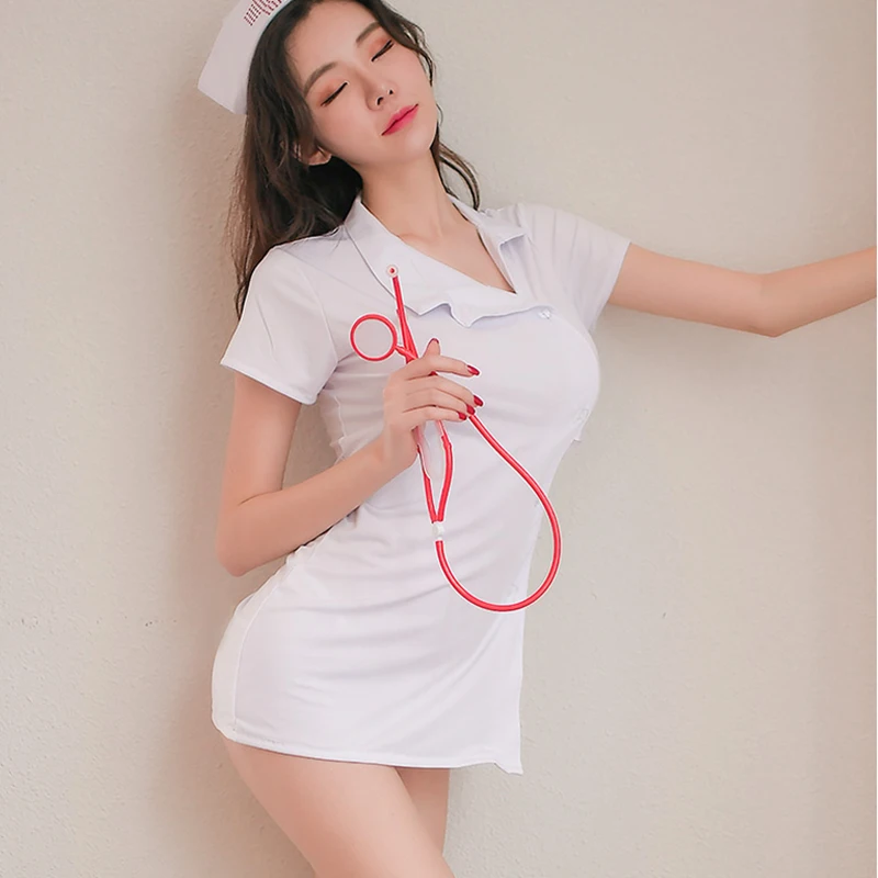 

Seductive Woman Cosplay Roleplay Nurse Uniform Bikini Lingerie Nurse Charming Costume Outfit Set FS99