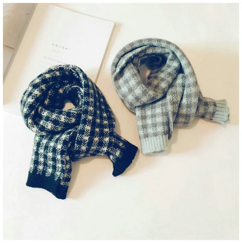 Корейский вязаный шерстяной плед пэчворк мягкий теплый осень зима толстые дети