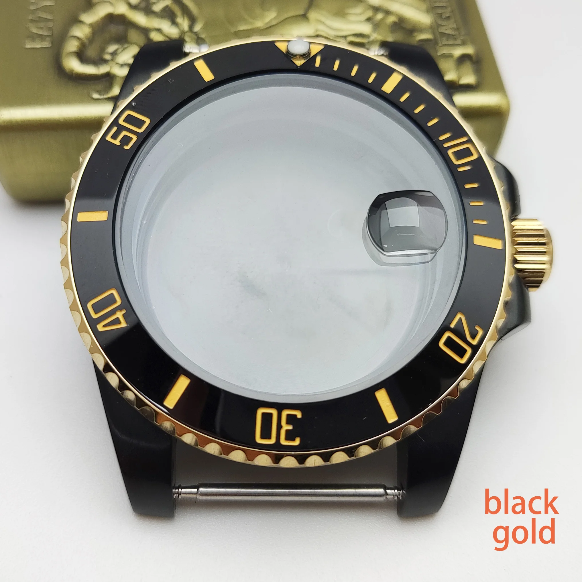 

Чехол для мужских часов из нержавеющей стали 316L черного и золотого цвета с керамической рамкой, Аксессуары Для Seiko nh35 nh36, циферблат Move Men t