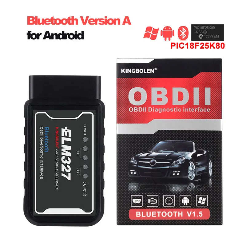 Bluetooth Version A ELM327 Bluetooth Wifi V1.5 PIC18f25k80 чип диагностический сканер J1850 протокол elm 327 OBD2 для OBDII автомобиля android/ios крутящий момент - Цвет: Bluetooth Version A