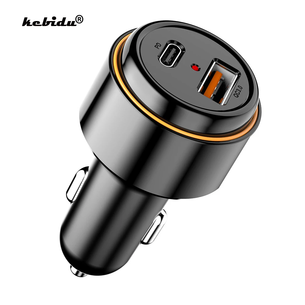 

C7 PD 25W + QC 3.0 20W Car Fast Charger USB Dual Port Max 45W Output 12-24V Universal Type For Phone Car Adapters & Sockets