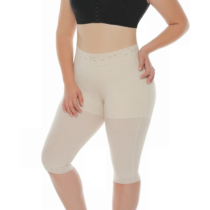 

High Waist Knee Length Shaping Shorts Butt Lifting Anti-Rolling Shapewear Women bbl post op surgery supplies fajas colombianas