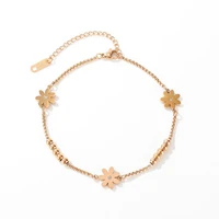 fashion hot selling ins design simple titanium steel small daisy anklet fresh and sweet flower sexy foot jewelry