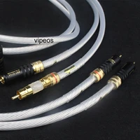 pair 5nocc single crystal silver wbt gold rca plug 2rca to 2rca audiophiles audio cable for home theater dvd tv amplifier cd