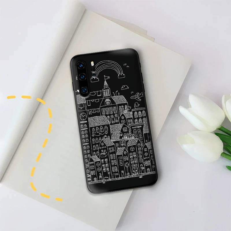 Черно белые художественные картины черные силиконовые чехлы для huawei Y6 Y7 Y9 Prime 2018