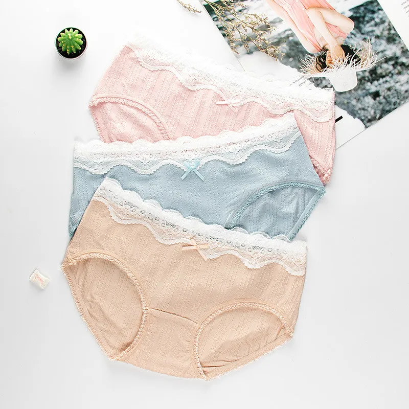

Roseheart/модные хлопковые синие, розовые, с бантом, со средней талией, трусики для женщин, нижнее белье, женские трусы, 3 предмета, 3 цвета, трусы