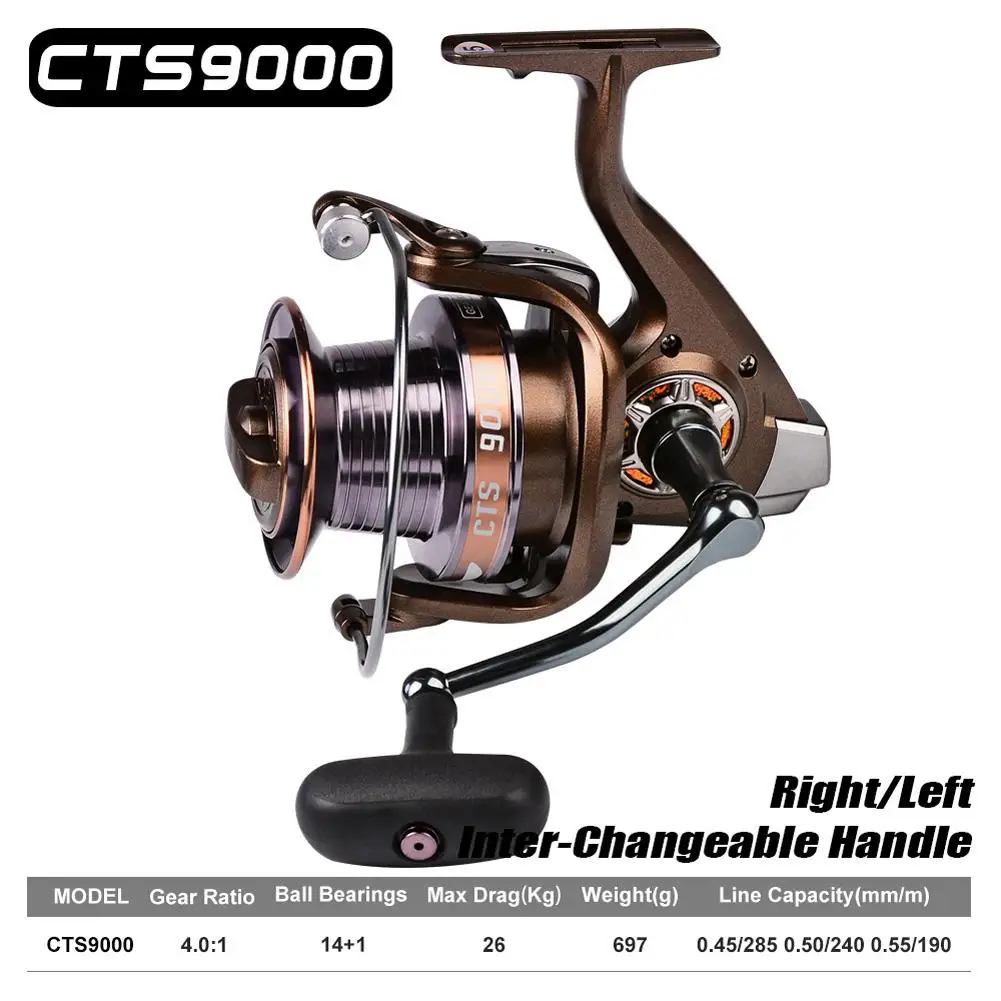 

Interchangeable Left/Right Hand 14+1bb Bearing Fishing Reel Max Drag Metal Spinning Reel Spinning Long Casting Fish Reel pesca