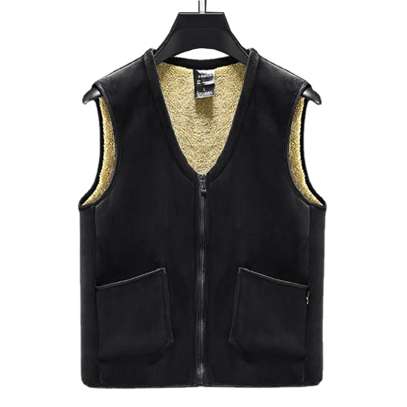 

Жилет Мужской флисовый, теплая безрукавка, черная зимняя куртка, мужские жилеты, куртка без рукавов, Удобный Повседневный жилет