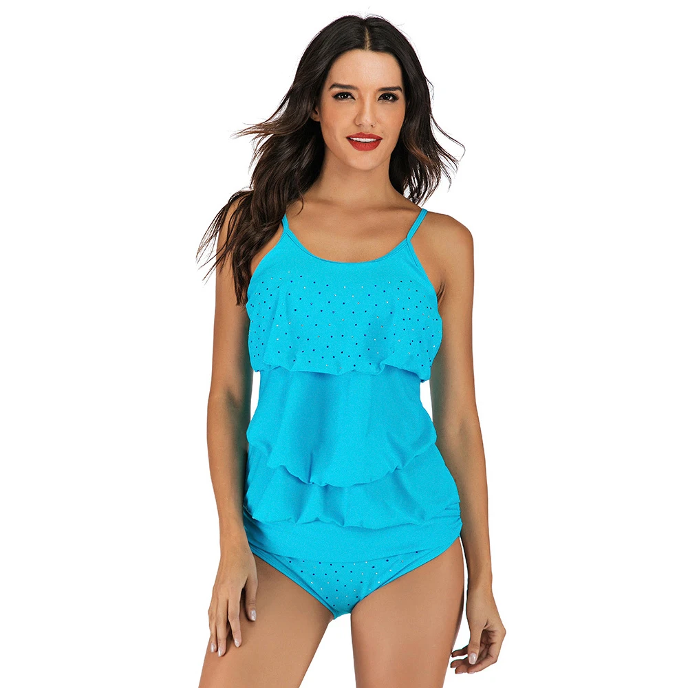 YUWANNIAN Женский комплект бикини цвет горячей фиксации Стразы бриллиант