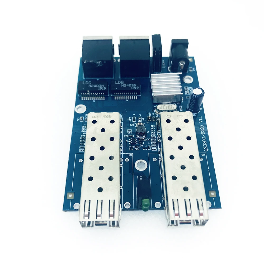 Ethernet коммутатор 2SFP + 2 * Gigabit RJ45 волоконно оптический медиа конвертер один режим UTP