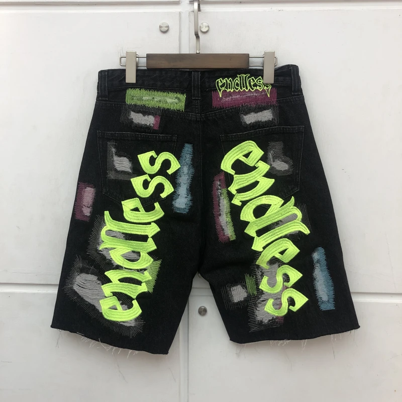 Рваные джинсовые шорты Kanye для мужчин и женщин высококачественные бриджи с