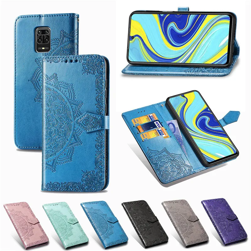 

For Xiaomi Redmi Note 9S Case Soft Silicone Flower Leather Phone Bag Case For Redmi Note 9S Cover For Redmi 9 Note 9 Pro Max