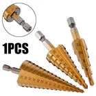 1 шт. ступенчатое сверло из быстрорежущей стали с титановым покрытием, резец с отверстиями 4-20 мм 4-32 мм, резец для дерева и пластика, конусная дрель