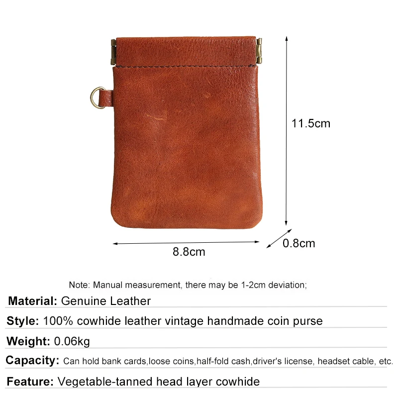Кошелек из натуральной кожи для мужчин и женщин винтажный Миниатюрный держатель