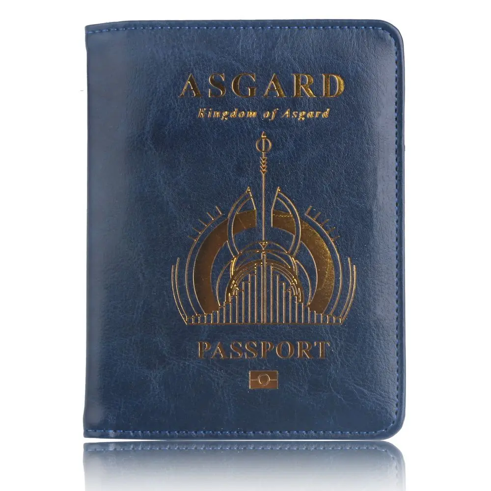 TRASSORY RFID Блокировка Wakanda ASGARD Марвел Мстители кожа путешествия Обложка для паспорта держатель сумка Orgonizer - Цвет: Dark Blue