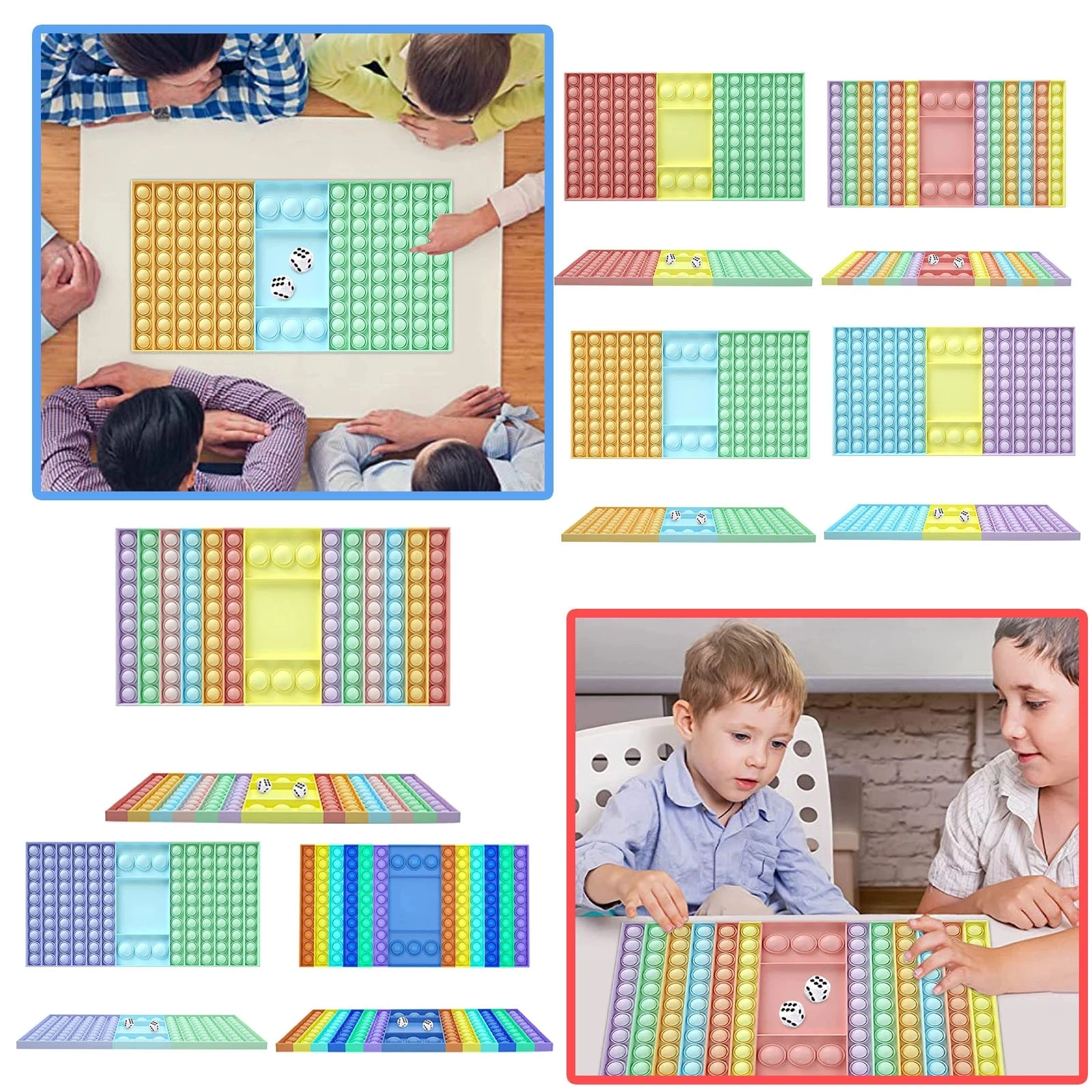 

Big Size Fidget Toys Push Popp It For Schoolbag Board Pendant Popsits Stress Relief Toy Family Board Games Popper Free Shipping