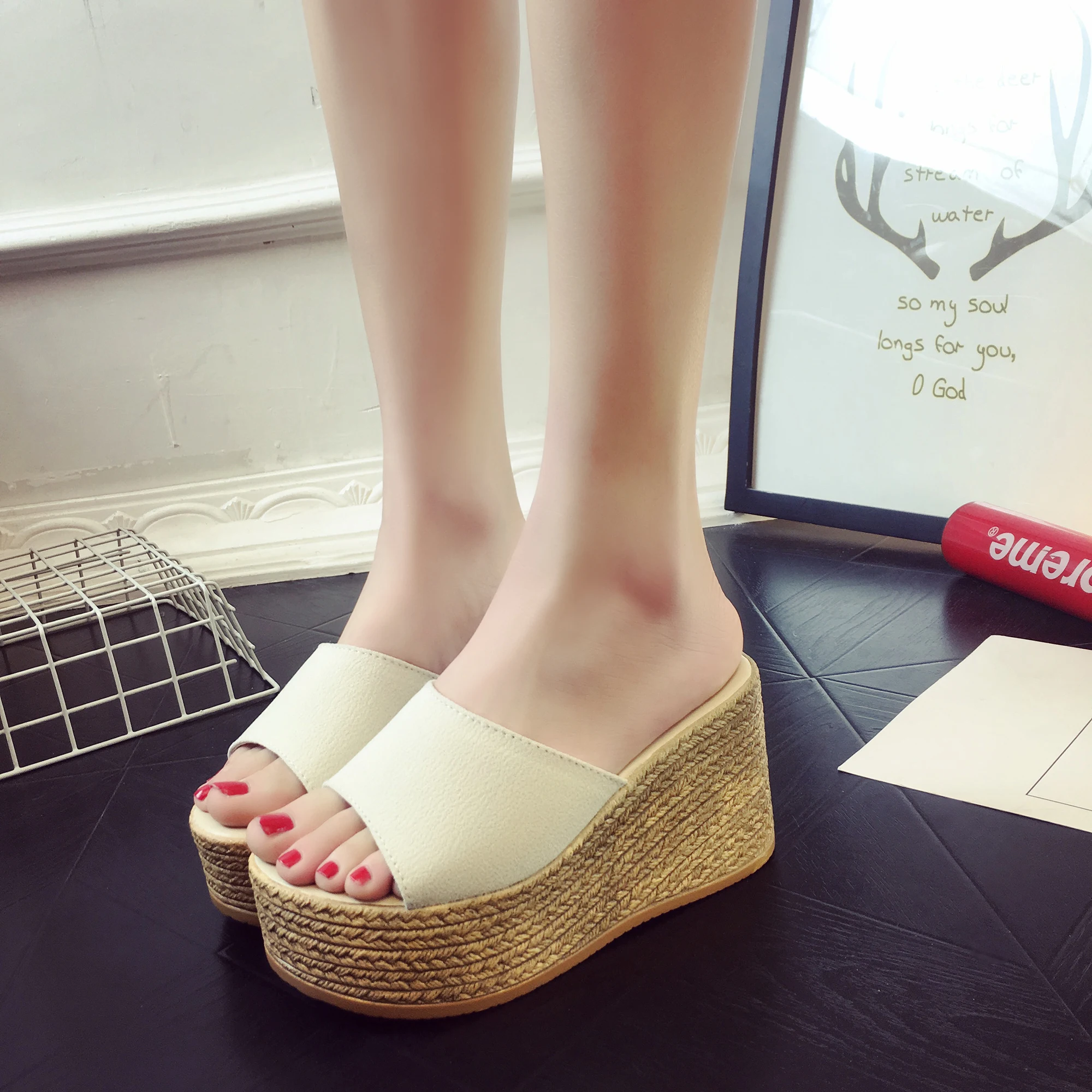 

Summer Shoes Ladies Slippers Casual Platform Beach Slippers Women Heels Shoes Woman Elegant Sandalia Plataforma Zapatosmujer