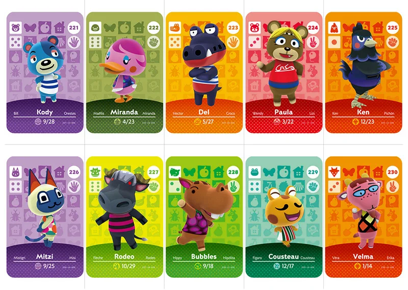 Карточная карта Amiibo для животных серии 3 (211 240) NS карточная карточка работа игр