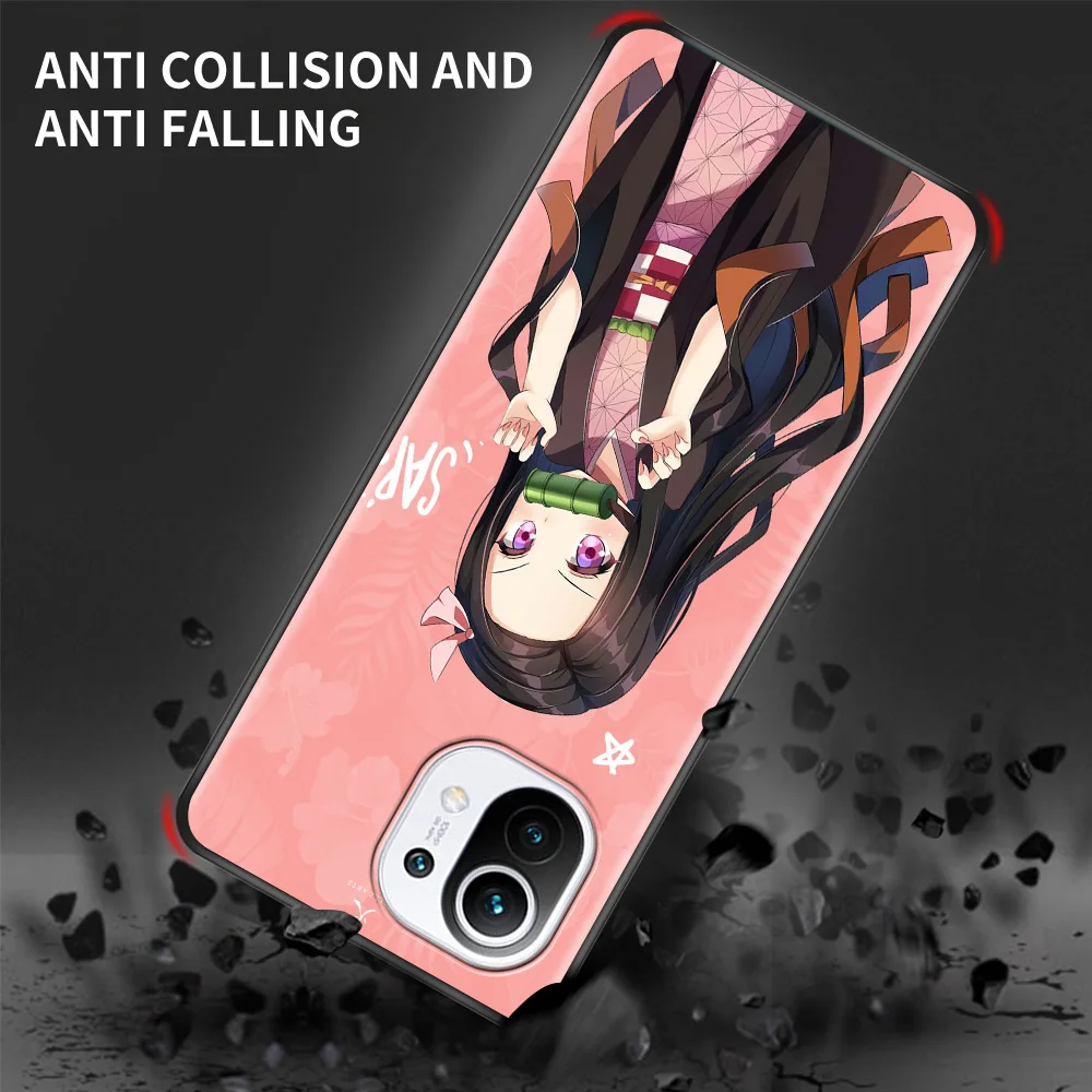 black soft cover for xiaomi mi poco x3 nfc 10t pro m3 11 note 10 lite 9 9t f3 a2 f1 silicone phone case japan anime demon slayer free global shipping