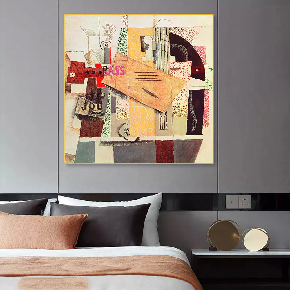 

Picasso World Famous Abstract Guitar Canvas Painting Posters Prints Wall Art Pictures For Living Room Bedroom Decoration