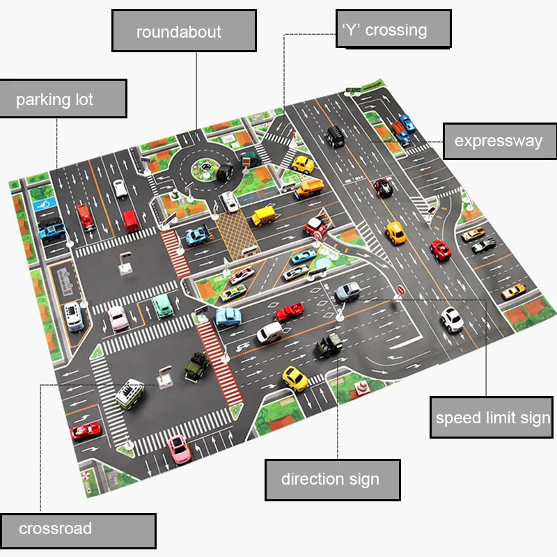 Обучающий детский игровой коврик водонепроницаемый складной для ползания по