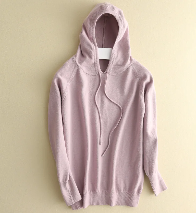 

2019 Autumn Kintted Hoodies Women Loose Hooded Hoodies Women Sweatshirt Casual Pullovers Casual Tops For Women Sudadera Mujer