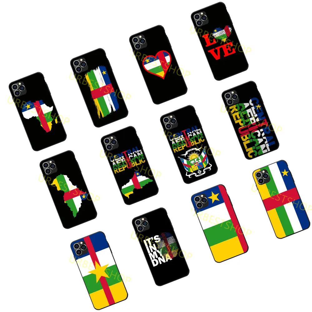 

Central Africa National Flag Theme Soft TPU Phone Cases Cover For iPhone 6 7 8 S XR X Plus 11 12 Mini Pro Max