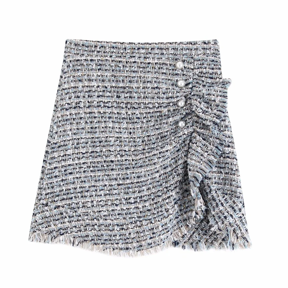 Осенняя Женская одежда новая саржевая мини-юбка в стиле ретро с высокой талией и