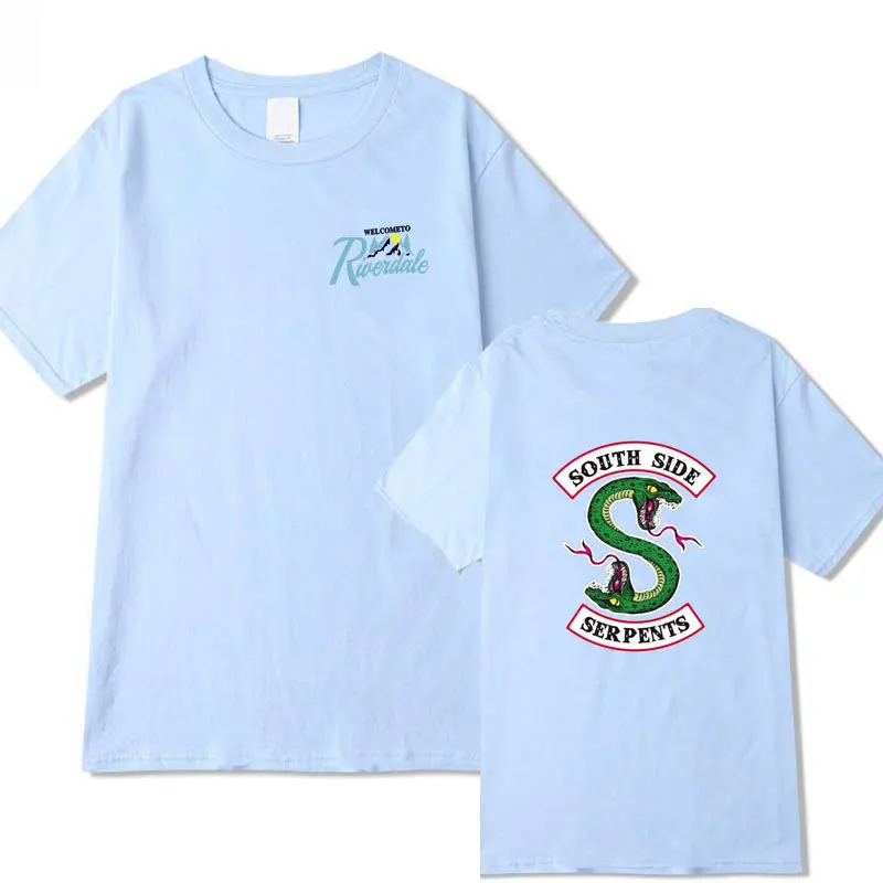Мужская и женская футболка с принтом в виде змеи ривердейл летняя Винтажная