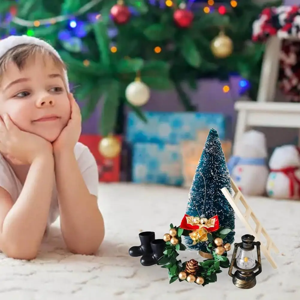 1 Набор рождественских аксессуаров для кукольного домика венок сделай сам