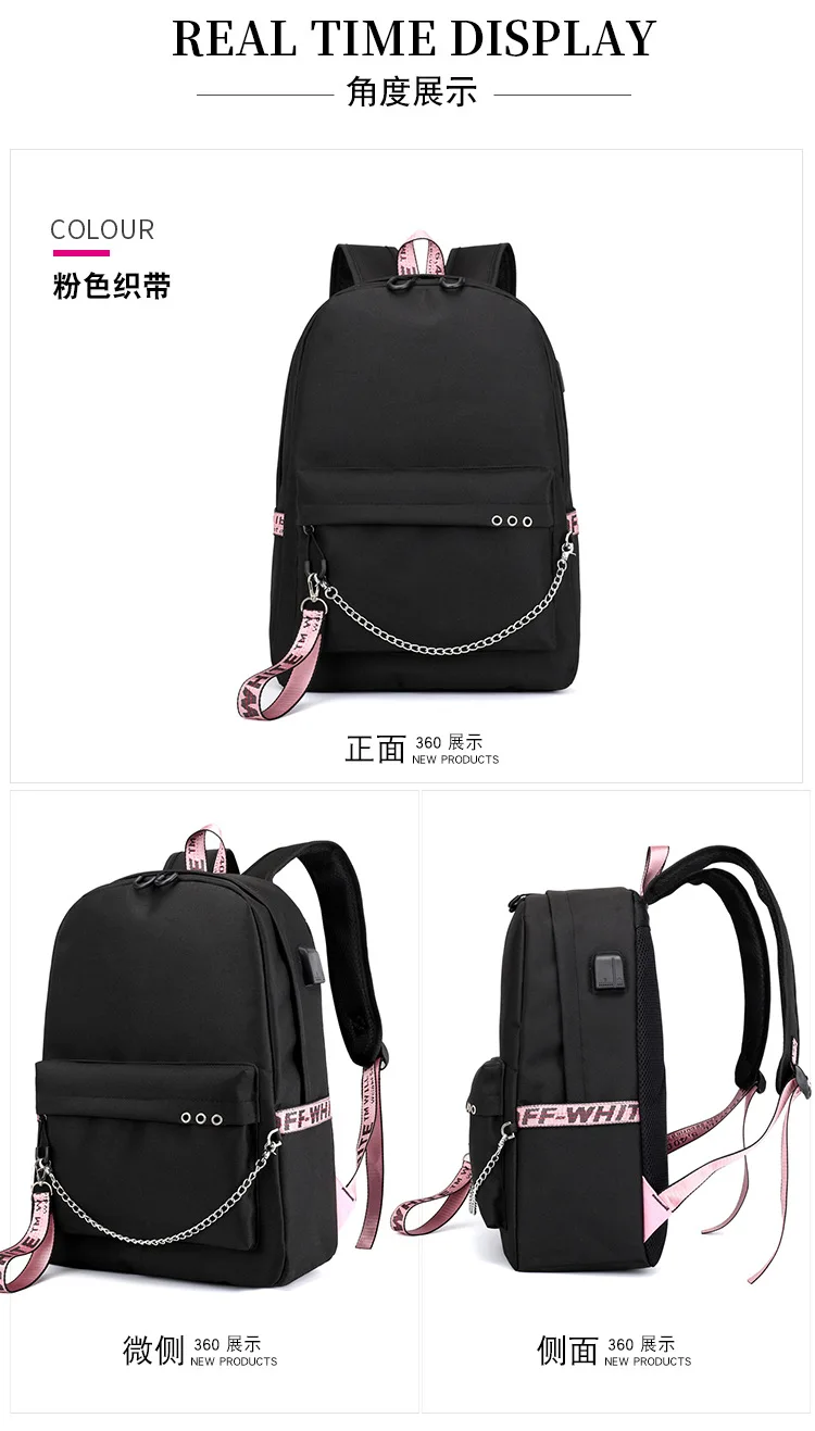 Mochila Feminina Kpop MONSTA X рюкзак женский рюкзак Usb зарядка школьные сумки для девочек-подростков светящийся дорожный рюкзак для ноутбука