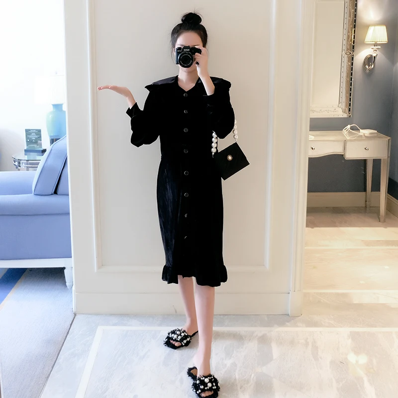 2020 весеннее платье для беременных новое модное свободное плиссированное