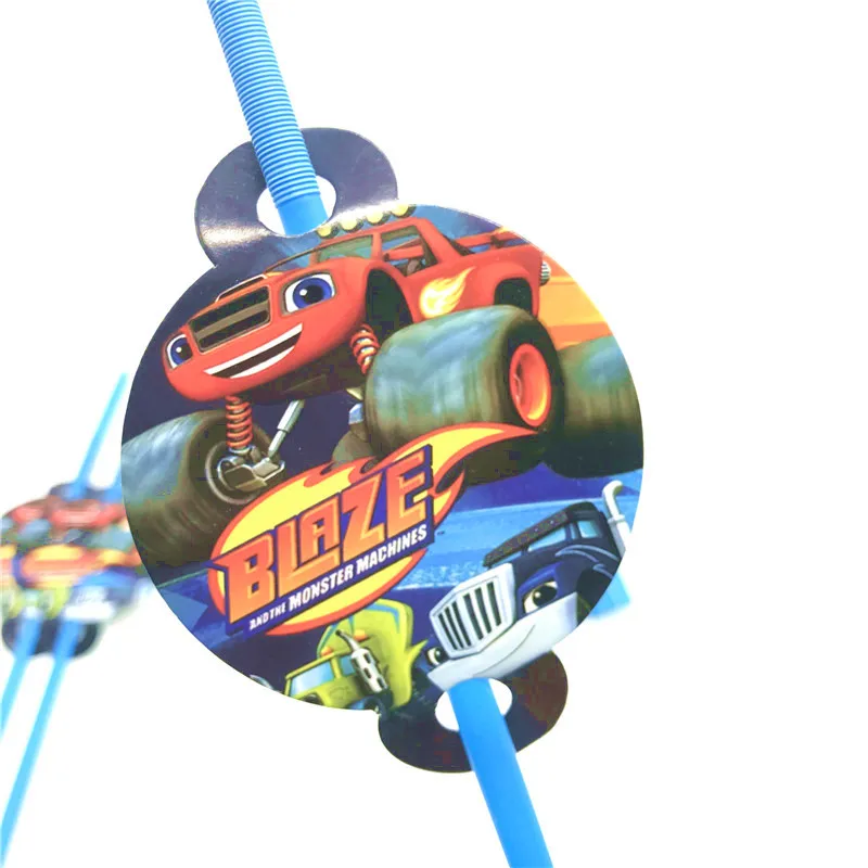 Blaze and the Monster Machines украшение для дня рождения соломенный флаг бумажный стаканчик