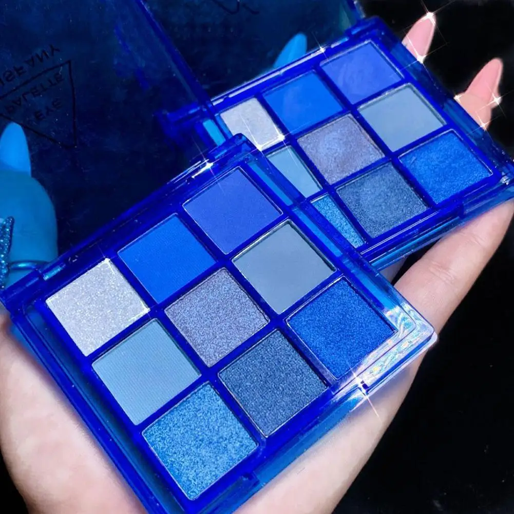 

9 Colors Blood Blue Eyeshadow Makeup Palette Matte Blue Eyeshadow Palette Glitter Shimmer Diamond Neon Yellow Eyeshadow Palette