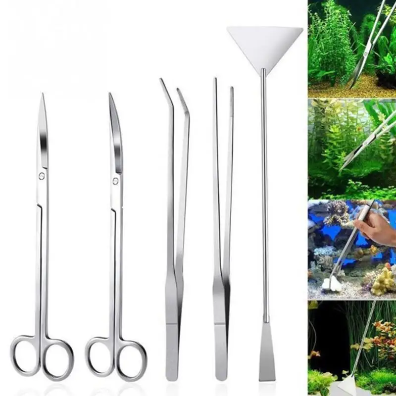 5 шт. Набор для свежего и морского аквариума живых растений ножницы-Пинцет с