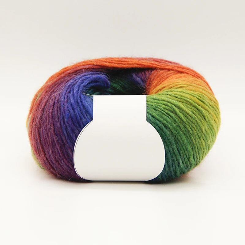 

New products China factory hand knitting rainbow wool yarn for crocheting shawl hats and clothes crochet medium coarse