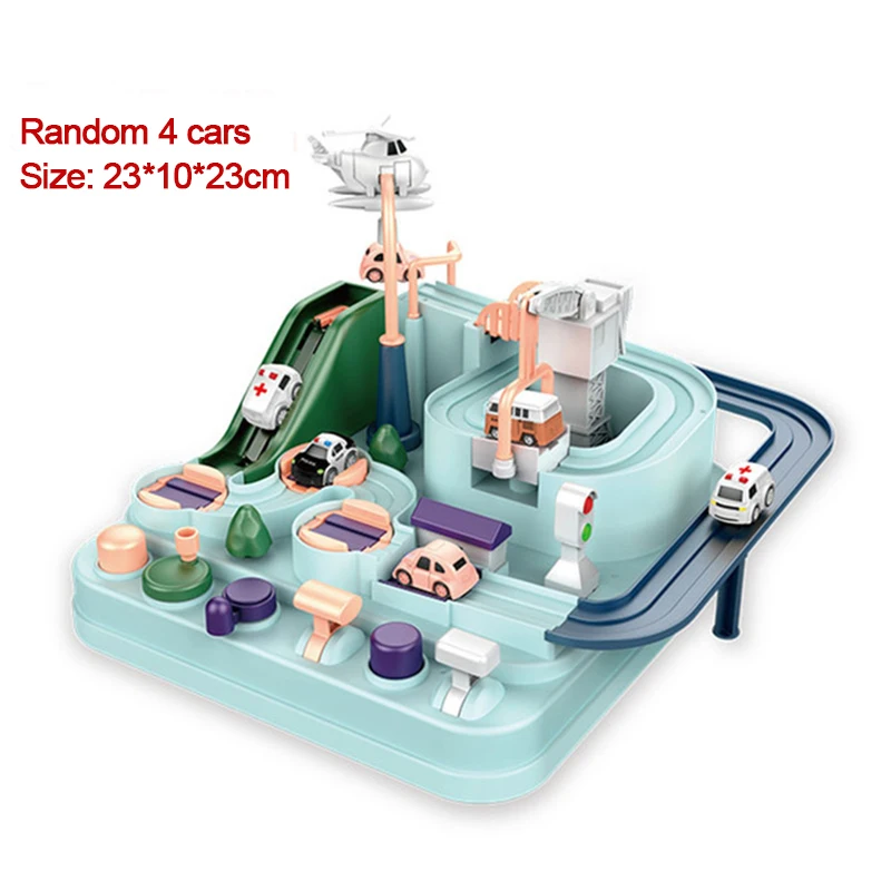4 автомобиля Железнодорожный автомобиль трек игрушки для детей Монтессори