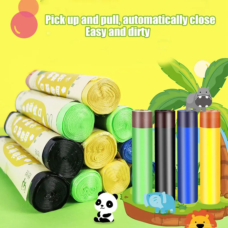 

Новый мешок для мусора для дома и кухни, однотонный экологически чистый биоразлагаемый портативный мешок на шнурке-30