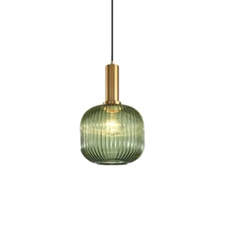 

Color glass Nordic restaurant pendant lamp creative salon lamp single lamp LED