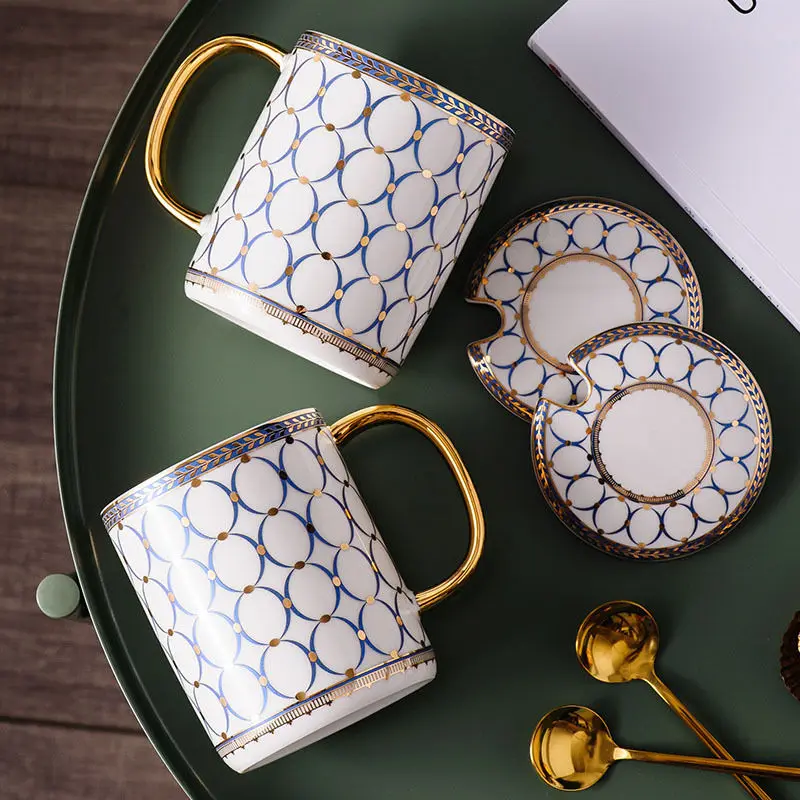 

Ceramic Coffee Cup Tracery Gold Ceramic English Afternoon Dessert Flower Tea Cup With Lid Set Coffee Milk Tea Cafe Espresso Cup